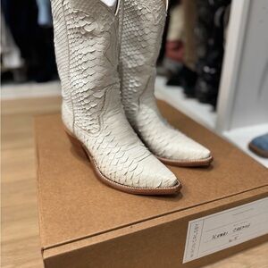 Miron Crosby Kerri Creme Python Cowboy Boots